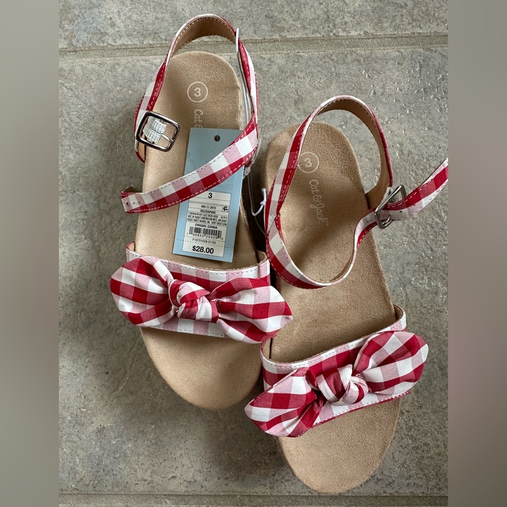 Cat & Jack Gingham Platform Sandals - Picture 5 of 5